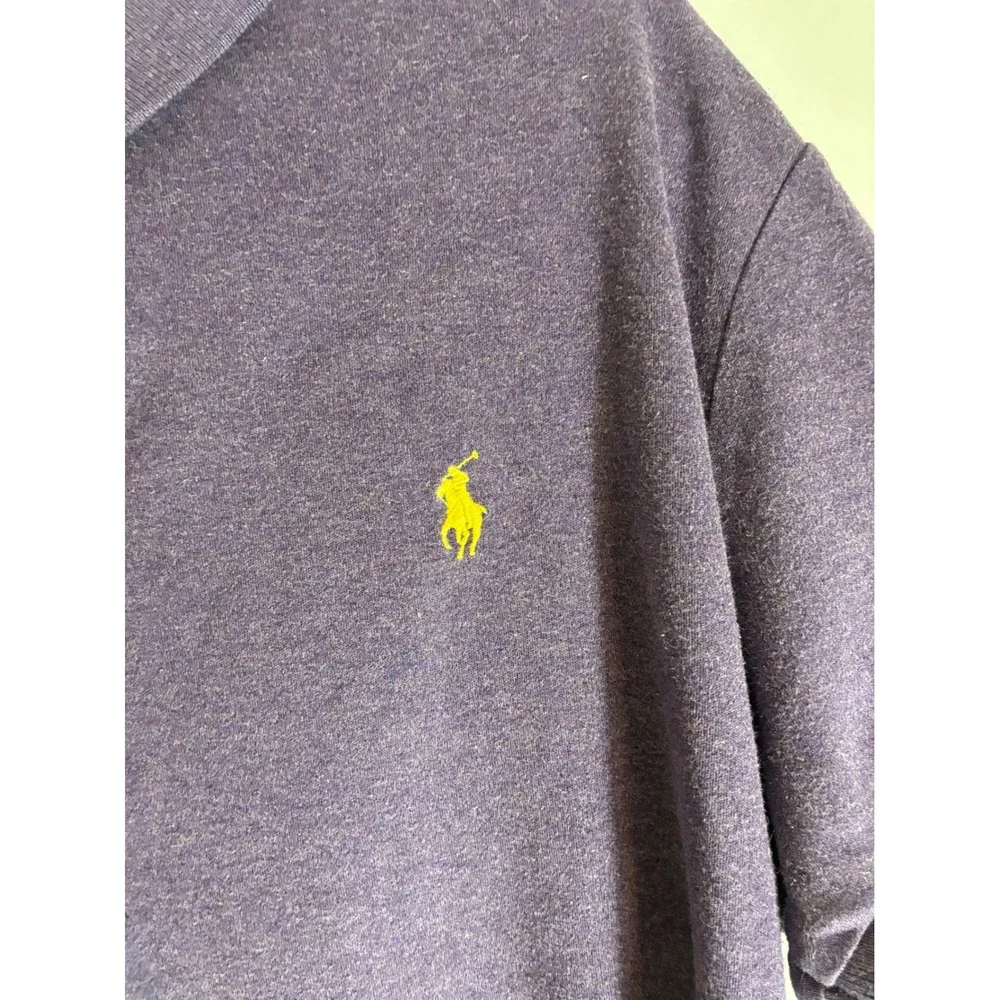 Polo Ralph Lauren Mens XL Custom Fit Purple Short Sleeve Polo Shirt Yellow Pony